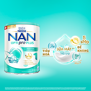 Sữa bột Nestlé NAN OPTIPRO PLUS 1 400G/lon với 5HMO Sản Xuất tại Thụy Sĩ (0 - 6 tháng)