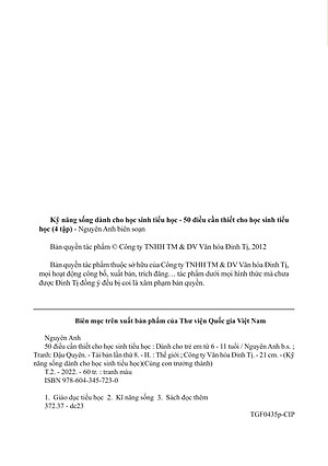 Sách Kỹ Năng Sống Dành Cho Học Sinh Tiểu Học - 50 Điều Cần Thiết Cho Học Sinh Tiểu Học ( Tập 2 )(Tái Bản)