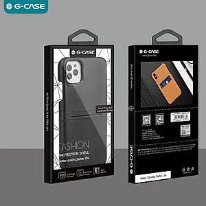 Ốp lưng da chống sốc cho iPhone 11 Pro hiệu G-Case trang bị ngăn đựng thẻ ATM, NameCard mặt siêu mềm mịn, chống sốc tốt, bảo vệ tuyệt đối - hàng nhập khẩu