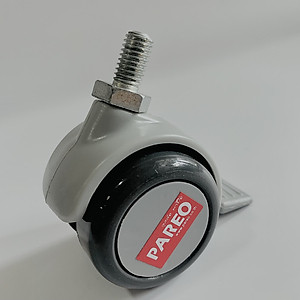 Bộ 4 bánh xe cọc vít ren có khóa 38-50mm cho ghế/bàn xoay văn phòng nội thất - tải 40kg - Happy Move Thái Lan