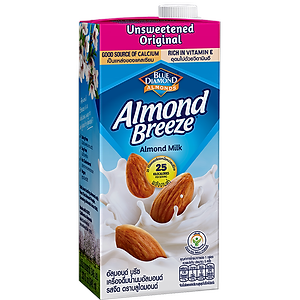 Blue Diamond - Thùng Sữa Hạt Hạnh Nhân ALMOND BREEZE Không Đường 946ml x 12 Hộp