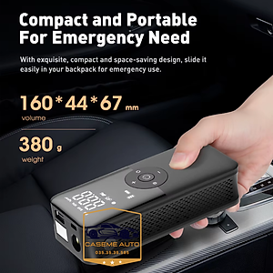 Máy Bơm Lốp Mini Cầm Tay CARSUN C3106 – Pin 4000mAh, Bơm Không Dây, Công Suất 40W, Tích Hợp Đèn LED & Sạc Dự Phòng