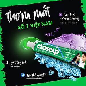 Combo 3 Kem đánh răng Closeup thơm mát bất tận bạc hà the mát 230g