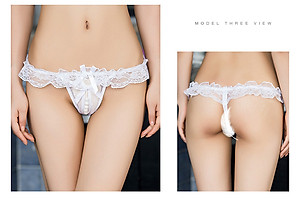 Combo 2 Quần Lót Lọt Khe Phối Ren Hở Đáy Đính Hạt Ngọc Trai Gợi Cảm Cho Nữ (màu ngẫu nhiên) LYEQ059