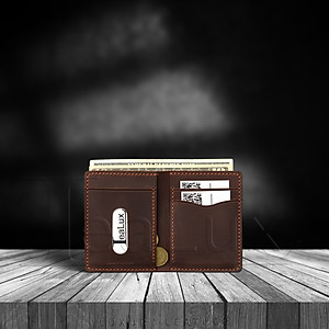 Ví Đứng Mini Da Sáp Handmade LEALUX Mini Handmade 5