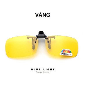Kẹp Kính Râm Mắt Phân Cực Dáng Chữ Nhật, Phân Cực Polarized. Chống Tia UV, Màu Đen, Nâu, Vàng, Xanh Lá - BLUE LIGHT