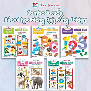 Combo 5 cuốn Bé vui học Tiếng Anh cùng Sticker Bản Quyền