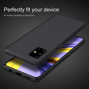 Ốp Lưng Sần chống sốc cho Samsung Galaxy A71 hiệu Nillkin Super Frosted Shield (Đính kèm giá đỡ hoặc miếng dán từ tính) - Hàng Chính Hãng