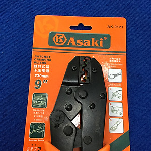 0.5 ~ 10mm2 Kiềm bấm cos tròn 9in/230mm Asaki AK-9121