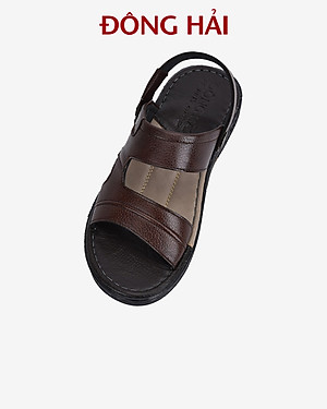 Sandal nam da bò Đông Hải quai ngang thiết kế bản to nam tính dễ phối trang phục - S1131