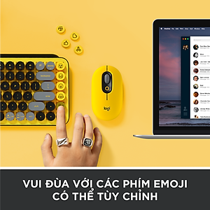 Bàn phím cơ không dây bluetooth | USB Logitech POP KEYS - với 8 phím emoji có thể điều chỉnh, switch tactile, kết nối 3 thiết bị - Hàng chính hãng