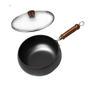 Chảo Sắt Lòng Sâu Chống Dính Phù Hợp Với Loại Bếp, Tay Cầm Cách Nhiệt Chống Bỏng, Chảo Nấu Ăn Tiện Lợi - HÀNG CHÍNH HÃNG MINIIN
