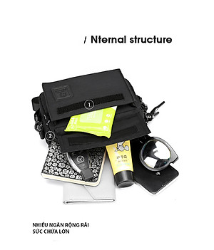 Túi đeo chéo nữ vải dù chống trượt nước thời trang hàn quốc kiểu hộp ngang đáng yêu DRU - Hàng Chính Hãng