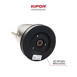 Ấm siêu tốc KIPOR KP-A318SA - 1.8L - Ấm điện inox 304 chống ăn mòn - Chân đế xoay 360 độ tự ngắt chống quá tải, quá nhiệt- Hàng chính hãng