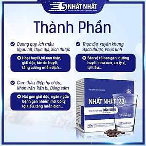 Viên uống Nhất Nhất 23 - Giúp Giải Độc Rượu, mát gan, tăng cường chức năng gan - Hộp 20 gói x 16 viên