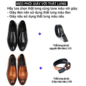 Giày lười da tăng chiều cao nam Bụi Leather G112 - Da bò Nappa cao cấp - Bảo hành 12 tháng