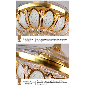 Quạt trần trang trí, cánh cụp cánh xòe, có điều khiển từ xa