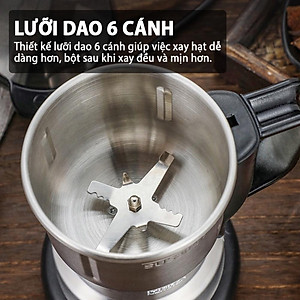 Máy Xay Hạt Khô Tiêu Chuẩn Châu Âu, Xay Ngũ Cốc Mini Công Suất 300w Lưỡi Dao 6 Cánh Thân Máy Bằng Thép Không Gỉ - FOOD - Hàng chính hãng dododios