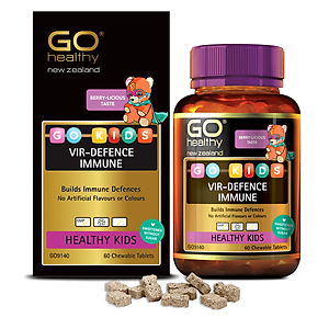 GO KIDS VIR-DEFENCE IMMUNE 60 VIÊN- Viên nhai tăng sức đề kháng chotrẻ 2+ nhập khẩu chính hãng GO Healthy New Zealand