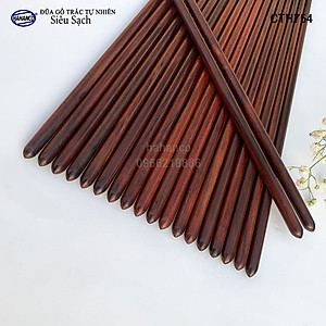 Đũa đầu búp gỗ Trắc Việt Nam Siêu sạch (10 đôi) Kháng khuẩn, không nấm mốc (CTH754) để mộc siêu bền - an toàn sức khỏe