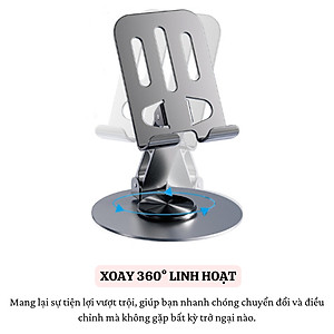 Giá đỡ điện thoại hợp kim Xoay 360° HOTCASE ALU Điều Chỉnh Độ Cao và Góc Xoay Tùy Ý cho iPhone 16 15 14 13 12 11 A55 A35 Huawei Oppo Xiaomi - Hàng nhập khẩu