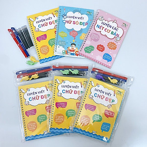 Bộ 3 sách luyện các nét cơ bản, viết chữ số đẹp 