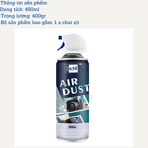 Chai xịt vệ sinh máy ảnh, bàn phím, bo mạch máy tính 450ML- Bình xịt khí nén đa năng dùng cho máy quay, ống kính, điện thoại...- Hàng nhập khẩu