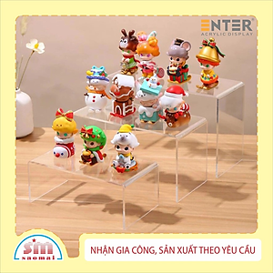 Kệ livestream, Kệ mica chữ U trong suốt để đồ đa năng, Kệ trưng bày mica 3 mặt uốn Enter TB132 200x80x120mm mica dày 3mm (20)