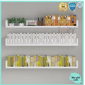 Kệ sách treo tường kiêm kệ decor chữ U  sách gỗ tủ để đựng đỡ kê vở cho bé nhỏ mini giá rẻ HC-KS1