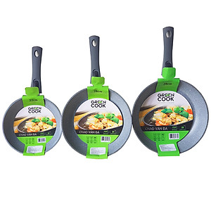 Chảo chống dính vân đá đáy từ đa năng 2 trong 1 Green Cook mẫu mới cán liền-hàng chính hãng