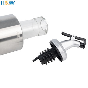 Chai đựng dầu ăn gia vị 350ml thủy tinh bọc inox 304 Hobby home decor BDN350