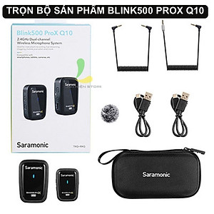 Micro thu âm Saramonic Blink500 ProX Q10 - Micro ghi âm pin 6h và truyền dẫn công nghệ tần số không dây 2.4GHz - Hàng nhập khẩu