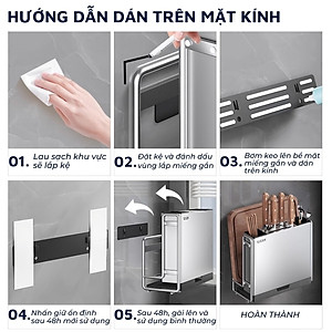 Kệ inox 304 DandiHome đựng dao thớt, đũa đa năng trong nhà bếp