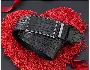 Thắt lưng nam da bò nguyên chất mặt khóa tự động hợp kim cao cấp