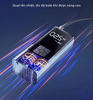 Máy Bơm Lốp Xe Điện 150PSI MH LED Thông Minh Pin Sạc Nhỏ Gọn Mạnh Mẽ Tự Động Ngắt Khi Đủ Hơi