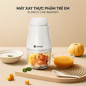 Máy xay thịt, xay thực phẩm cho bé Elmich CHE-8665, 6 lưỡi inox 304 xay nhanh, nhuyễn mịn, đảo trộn đồng đều các loại thực phẩm, an toàn tuyệt đối với trẻ nhỏ - Hàng chính hãng