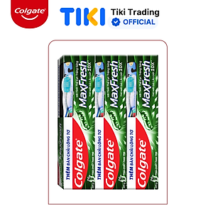 Bộ 3 Kem đánh răng Maxfresh Bamboo Charcoal 225g kèm bàn chải lông tơ phủ than