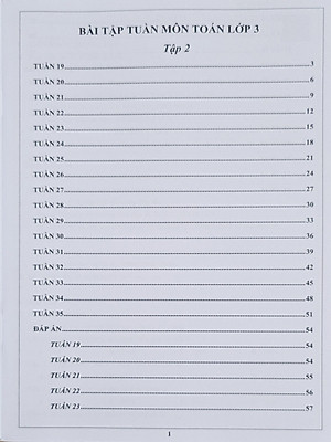 Combo Sách - Bài tập tuần Toán 3 tập 1 + 2