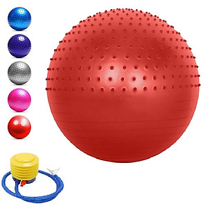 Bóng tập Yoga Nửa Gai + Nửa Trơn 3D -65cm Cao Cấp 1200Gram – Tặng kèm bơm( Hàng Cao Cấp Chính hãng)