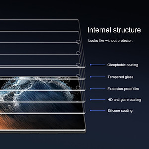 Miếng dán kính cường lực full 3D cho Samsung Galaxy S22 Ultra hiệu Nillkin CP+ Max (Mỏng 0.3mm, Kính ACC Japan, Chống Lóa, Hạn Chế Vân Tay) - Hàng nhập khẩu