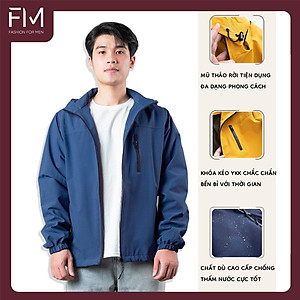 Áo khoác dù chống nắng nam, túi khóa kéo, nón có thể tách rời tiện lợi - FORMENSHOP - FMTHT050