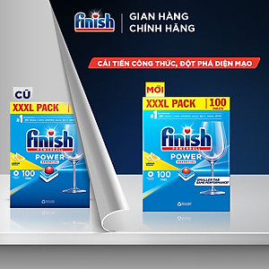 Viên Rửa Chén Bát Hương Chanh Finish Powerball Power Essential Lemon Sparkle - Túi 100 viên siêu tiết kiệm