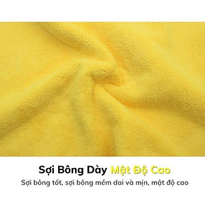 Khăn Lau Xe Hơi Màu Vàng 2 Lớp Cao Cấp Chất Liệu Microfiber Siêu Thấm Hút Vệ Sinh Ô Tô Ruffo Kích Thước 30x30 cm