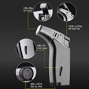 Vỏ Hột Quẹt Bật Lửa Khò 1 Tia Honest BCZ 486 Thiết Kế Đẹp Độc Lạ - Dùng Gas Cao Cấp