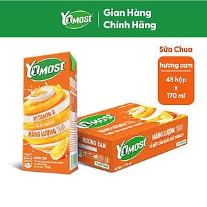 Thùng 48 Hộp Sữa Chua Lên Men Tự Nhiên Yomost Vị Cam (170ml/Hộp)