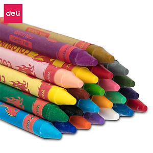 Bút sáp nến Deli - 12 màu/18 màu/24 màu - 1 hộp - EC20800/EC20810/EC20820