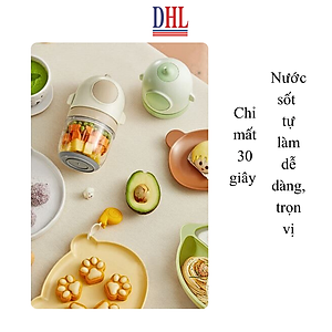 Máy xay mini Mitomo MT-350 cối thủy tinh 6 Lưỡi ,máy xay ăn dặm cho bé, xay thịt cháo sinh tố, tỏi ớt 300ml- Hàng Chính Hãng