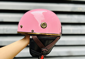 Mũ bảo hiểm xe máy nửa đầu Rona Pug có ốp tai da che nắng, nón bảo hiểm freesize dành cho nam và nữ