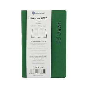 Sổ Planner 2026 - Size B7 - Nguyễn Trắc - Agenda B7 2026