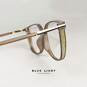 Gọng Kính Cận, Kính Giả Cận Nữ Mắt Mèo Viền Dày Ánh Nhũ Nữ Tính,  Chống Ánh sáng Xanh, Gọng Nhựa Dẻo TR90 Đen, Nâu, Trong Suốt - BLUE LIGHT